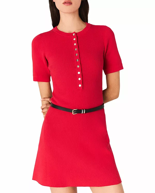 Короткое трикотажное платье в рубчик Maje, красный
Короткое трикотажное платье в рубчик Maje, красный