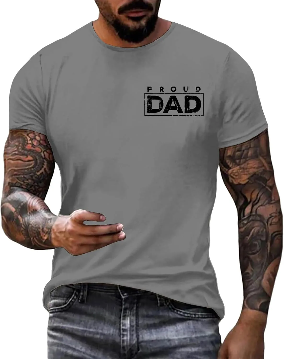 Мужская футболка Dad с коротким рукавом, летний топ Muscle Fit из хлопка
Мужская футболка Dad с коротким рукавом, летний топ Muscle Fit из хлопка