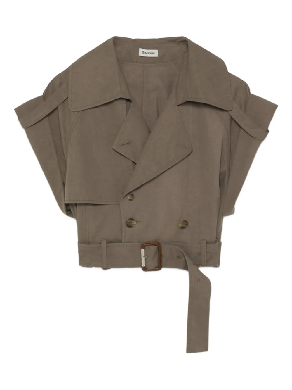 Двубортный топ с короткими рукавами Simkhai, коричневый
Двубортный топ с короткими рукавами Simkhai, коричневый