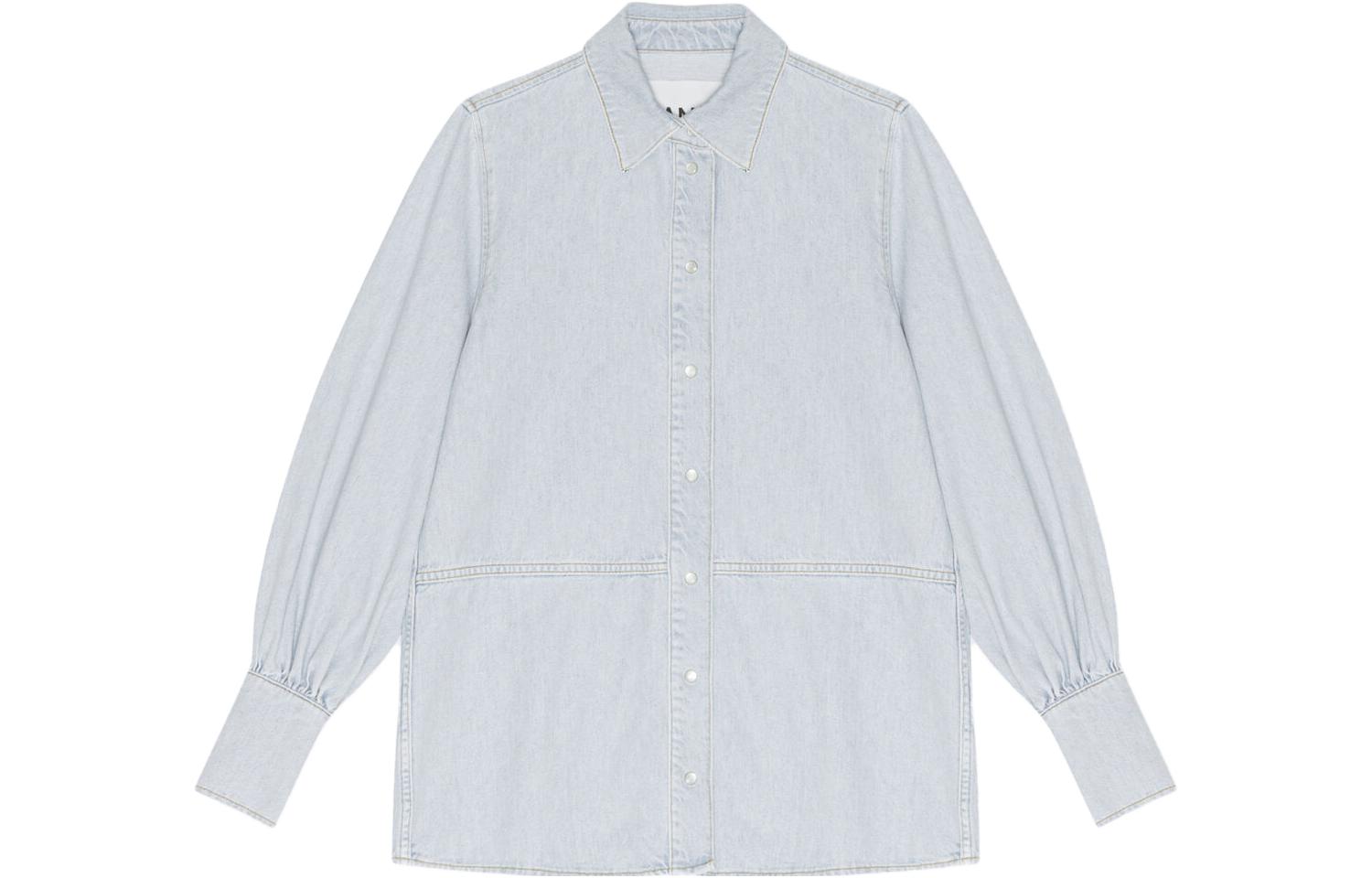 Футуристическая джимсовая рубашка GANNI, светло-голубой
Футуристическая джимсовая рубашка GANNI, светло-голубой