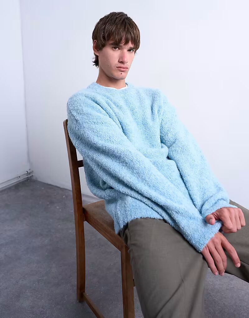 Свободный джемпер из букле, средне-голубой Topman
Свободный джемпер из букле, средне-голубой Topman