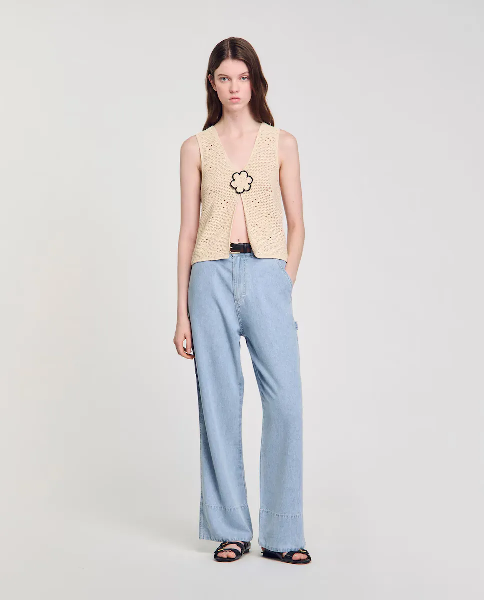 Широкие и струящиеся женские джинсы Sandro, синий
Широкие и струящиеся женские джинсы Sandro, синий