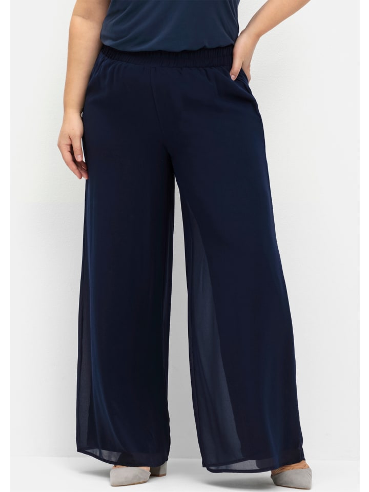 Брюки палаццо темно-синего цвета sheego
Брюки палаццо темно-синего цвета sheego