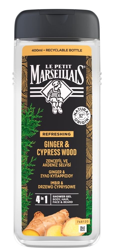 Le Petit Marseillas Imbir i Cyprys 3w1 гель для душа, 400 ml
Le Petit Marseillas Imbir i Cyprys 3w1 гель для душа, 400 ml