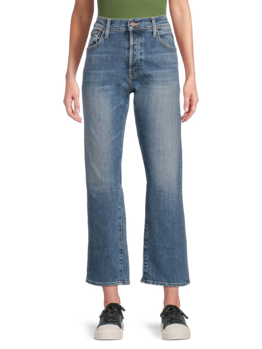 Джинсы клеш с высокой талией Mother, синий
Джинсы клеш с высокой талией Mother, синий