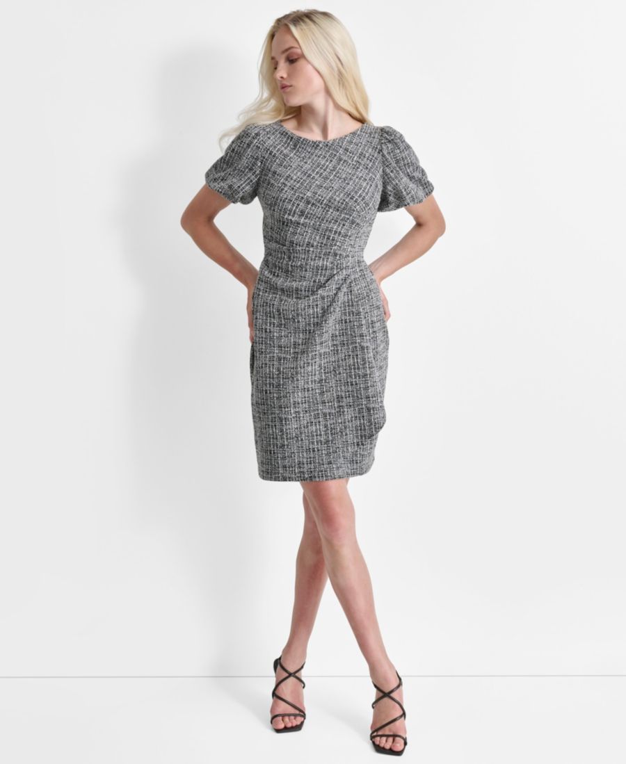 Женское платье-футляр с пышными рукавами и сборками DKNY, Black/Cream
Женское платье-футляр с пышными рукавами и сборками DKNY, Black/Cream