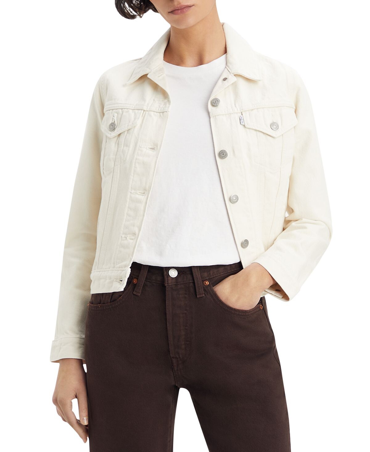 Женская оригинальная хлопковая джинсовая куртка дальнобойщика Levi's
Женская оригинальная хлопковая джинсовая куртка дальнобойщика Levi's