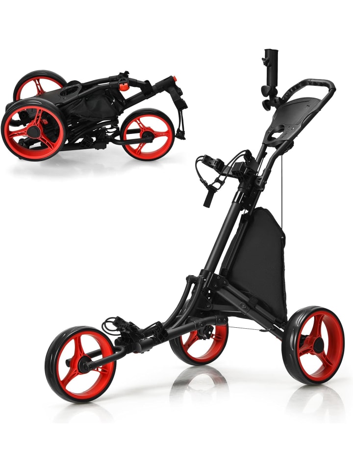 COSTWAY Трехколесная тележка для гольфа красного цвета
COSTWAY Трехколесная тележка для гольфа красного цвета