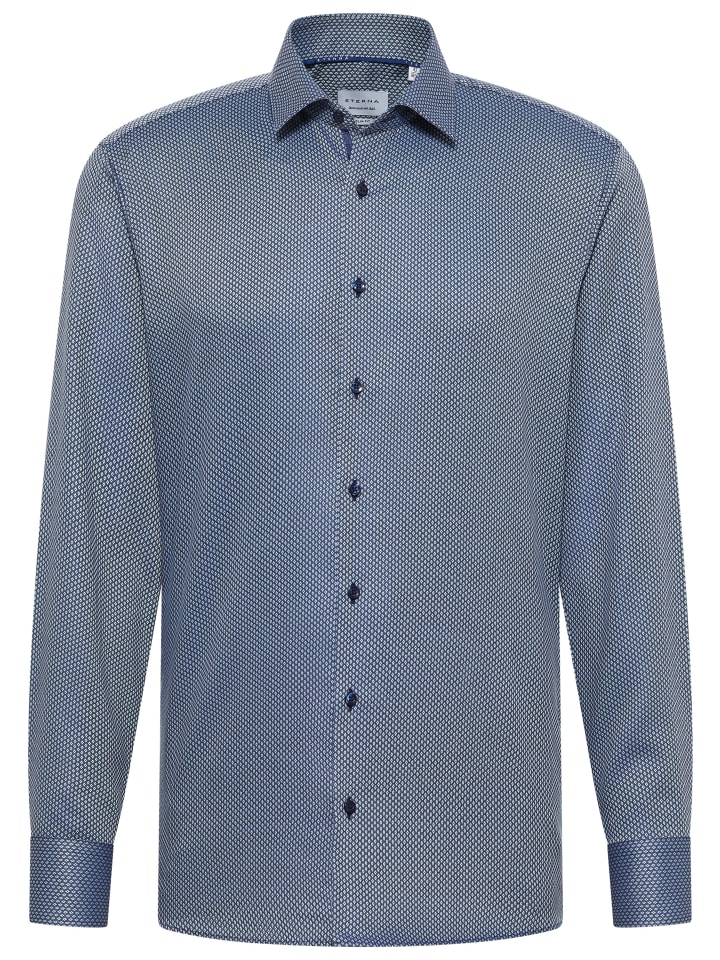 Рубашка облегающего кроя дымчато-синего цвета Eterna
Рубашка облегающего кроя дымчато-синего цвета Eterna