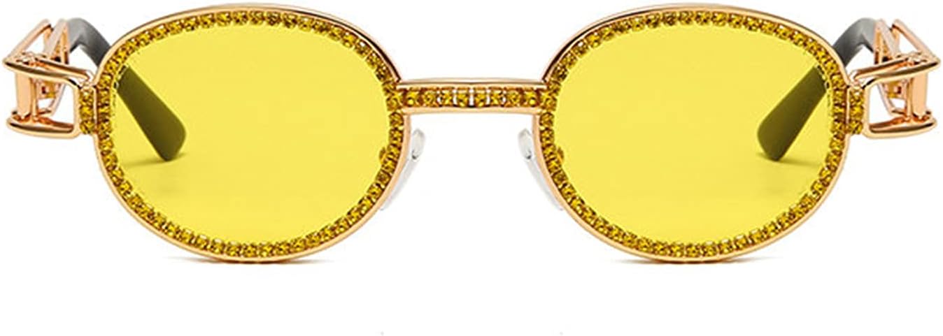 Винтажные солнцезащитные очки COTIA с круглыми бриллиантами для мужчин и женщин, овальные, с кристаллами и металлическим покрытием, в стиле панк, модные очки с защитой от УФ-излучения UV400, Yellow
Винтажные солнцезащитные очки COTIA с круглыми бриллиантами для мужчин и женщин, овальные, с кристаллами и металлическим покрытием, в стиле панк, модные очки с защитой от УФ-излучения UV400, Yellow