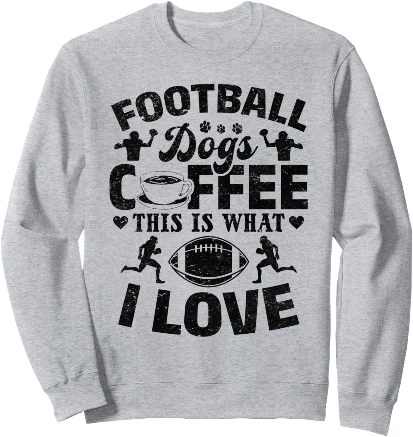 Футболка с надписью «Футболисты, собаки, кофе. Вот что я люблю» - футболка с изображением футболиста American Football Player & Dog Owner, серый
Футболка с надписью «Футболисты, собаки, кофе. Вот что я люблю» - футболка с изображением футболиста American Football Player & Dog Owner, серый