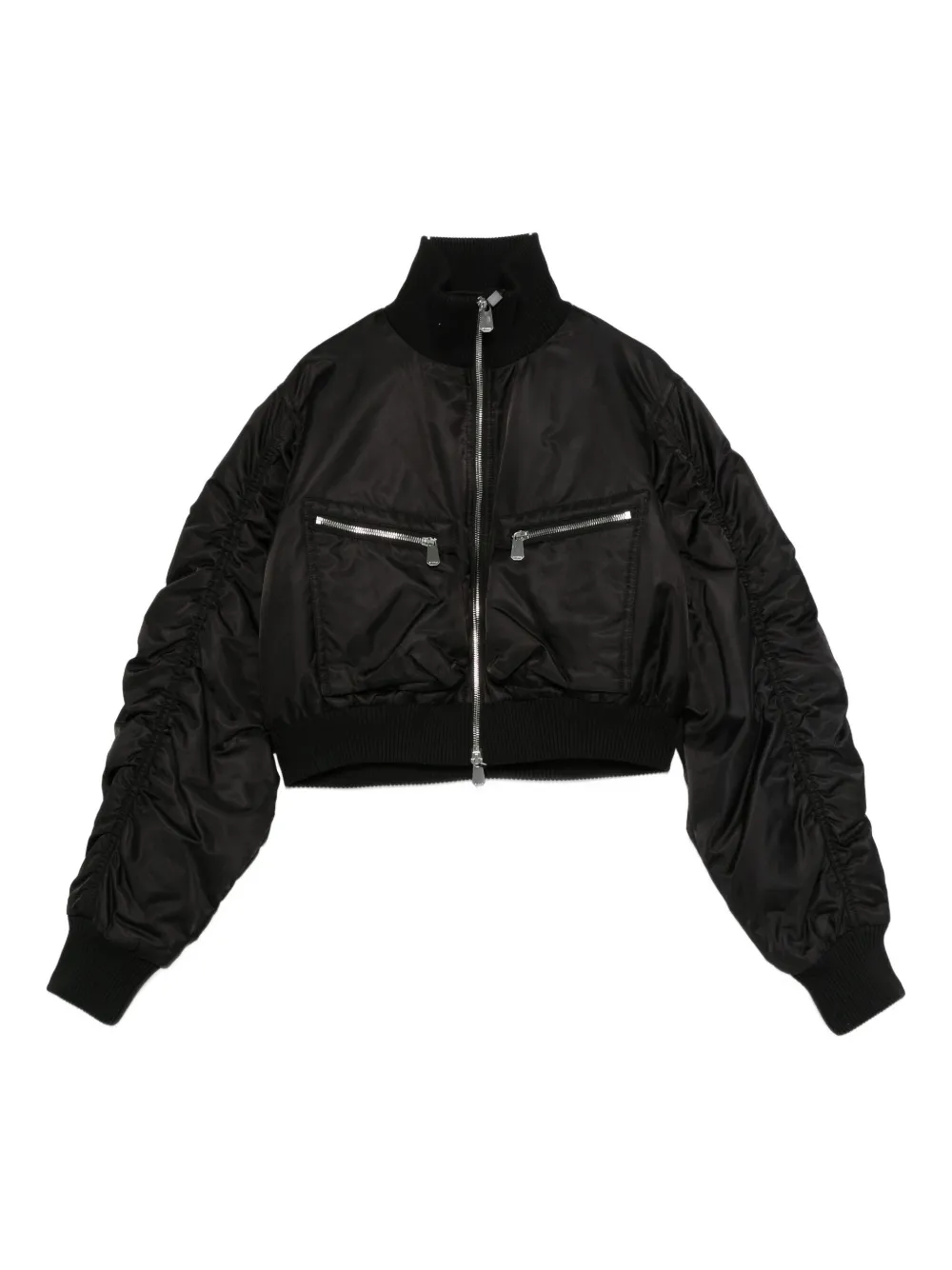 Укороченный бомбер на молнии PINKO, черный
Укороченный бомбер на молнии PINKO, черный