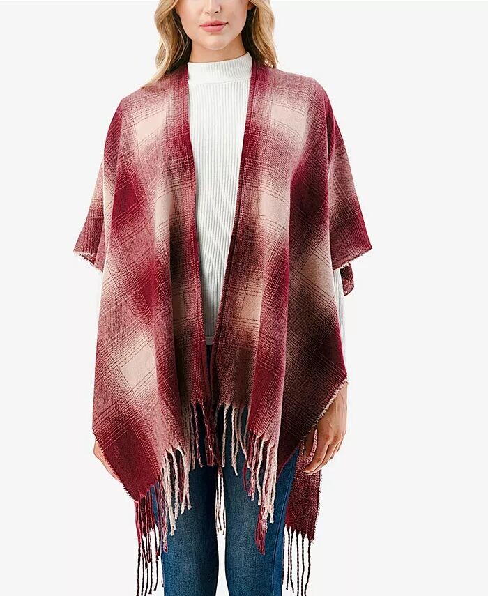 Женское клетчатое пончо с открытой передней частью и бахромой Marcus Adler, розовый
Женское клетчатое пончо с открытой передней частью и бахромой Marcus Adler, розовый