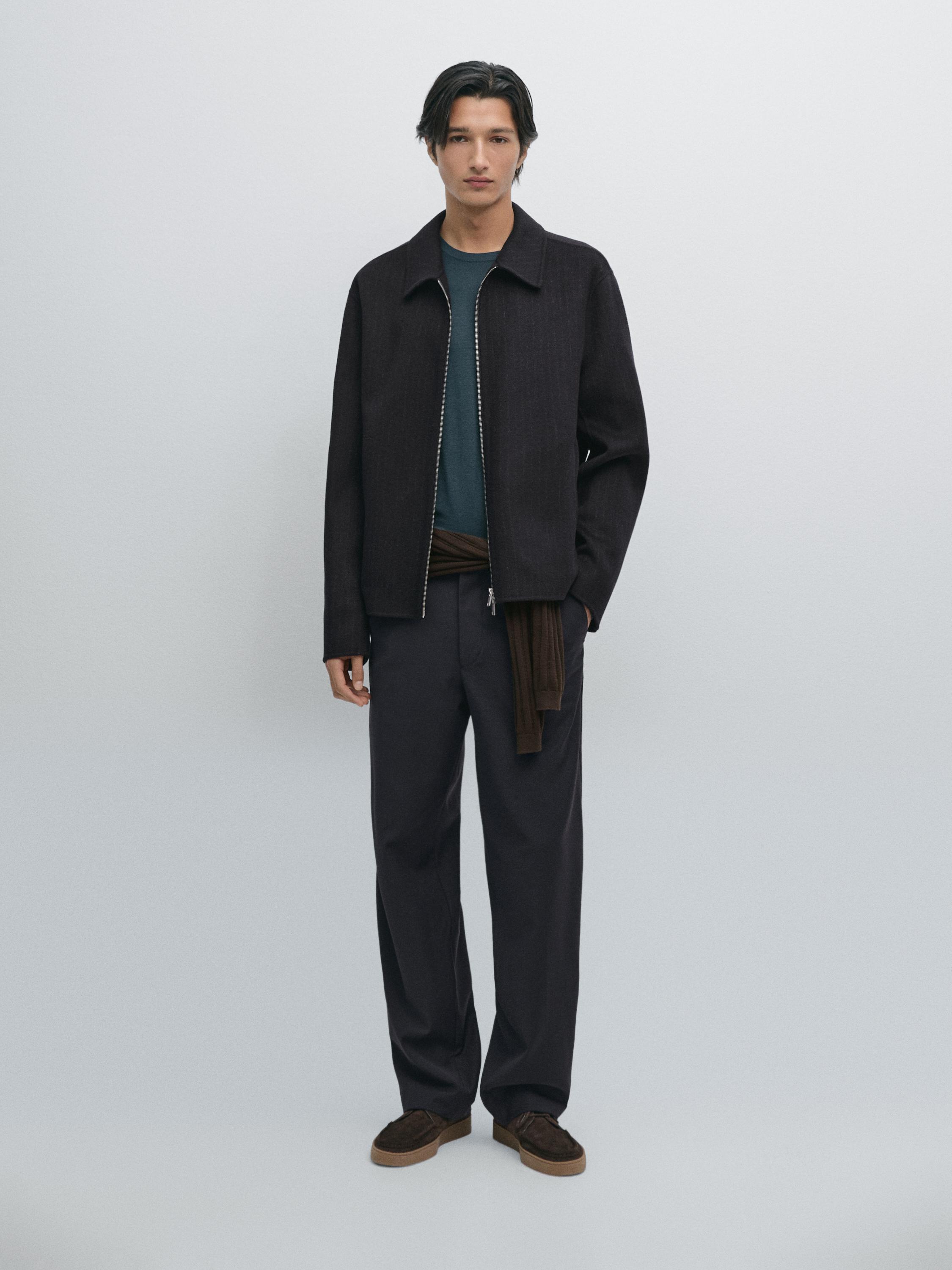 Пиджак в тонкую полоску из шерстяной смеси Double-Weave Massimo Dutti, темно-синий
Пиджак в тонкую полоску из шерстяной смеси Double-Weave Massimo Dutti, темно-синий