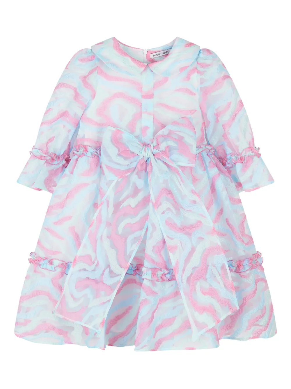 Платье с оборками и бантом MAMA LUMA KIDS, синий 
Платье с оборками и бантом MAMA LUMA KIDS, синий