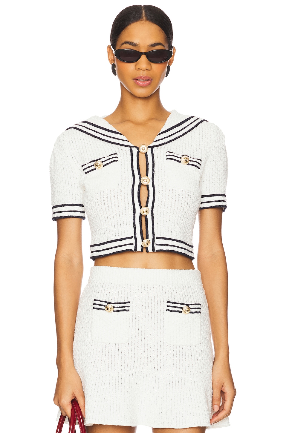 Текстурированный трикотажный топ Self-Portrait, white
Текстурированный трикотажный топ Self-Portrait, white