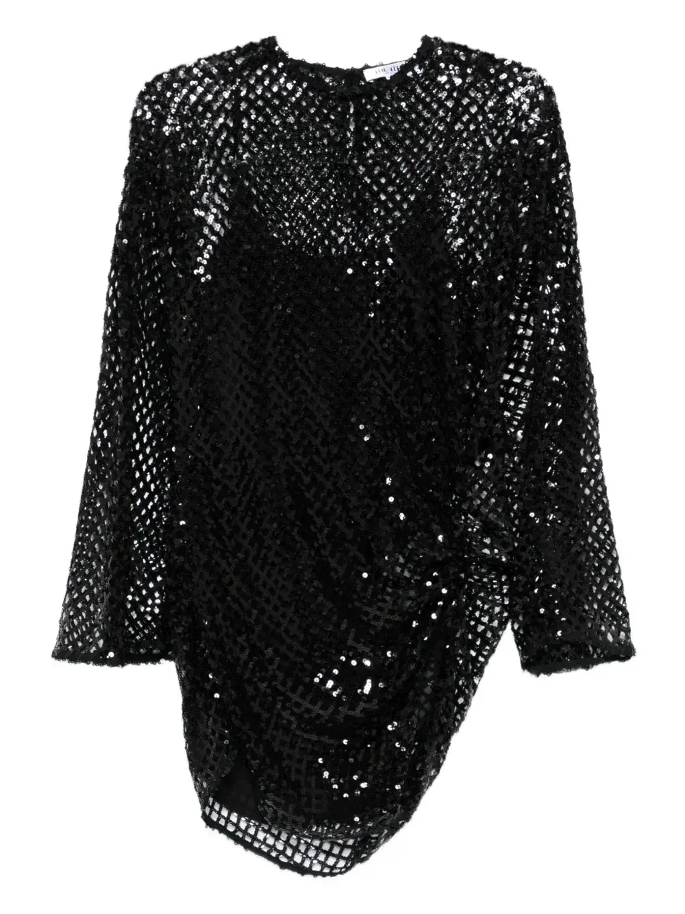 Мини-платье из сетчатой ткани с рюшами The Attico, черный
Мини-платье из сетчатой ткани с рюшами The Attico, черный