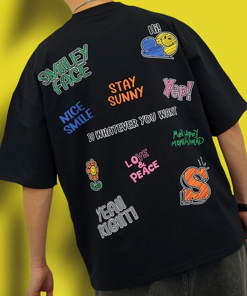 SMILEY FACE Футболка с коротким рукавом, оверсайз, плотная ткань, GROOVY STORE, черный
SMILEY FACE Футболка с коротким рукавом, оверсайз, плотная ткань, GROOVY STORE, черный