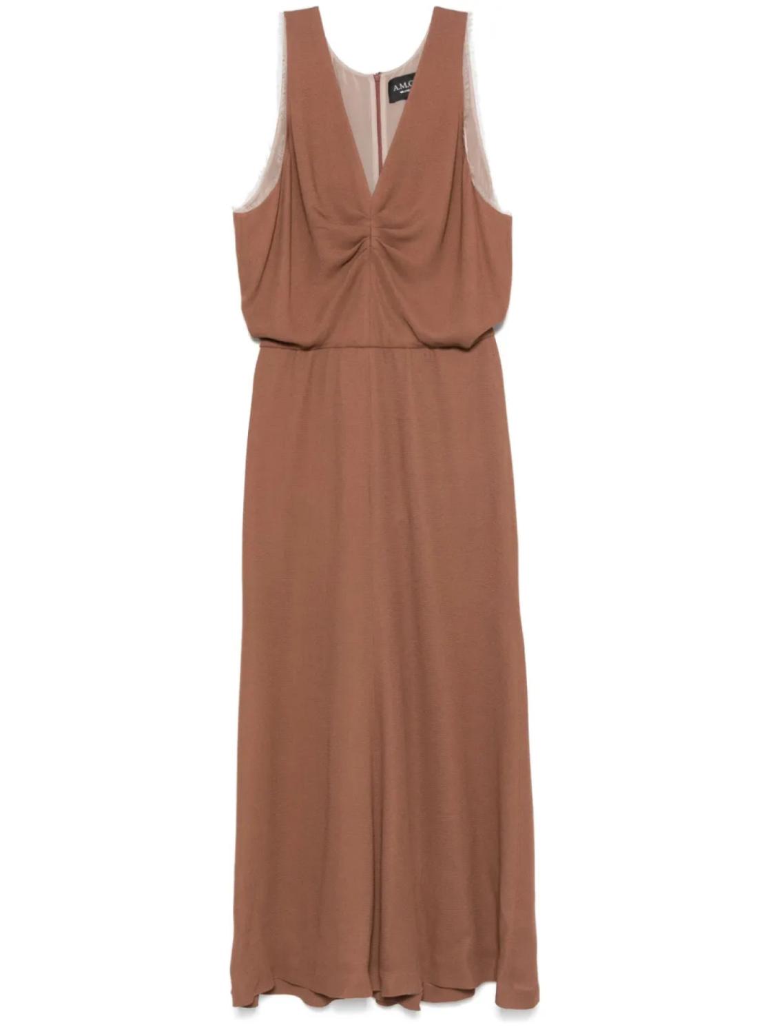 A.M.G. платье миди с V-образным вырезом, коричневый
A.M.G. платье миди с V-образным вырезом, коричневый