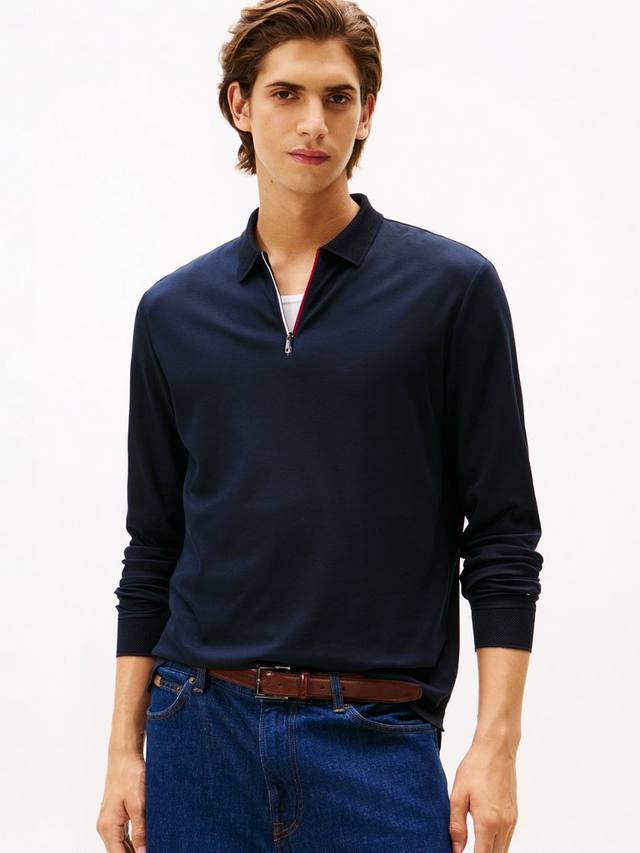 Хлопковая поло с длинным рукавом и молнией у ворота Tommy Hilfiger
Хлопковая поло с длинным рукавом и молнией у ворота Tommy Hilfiger