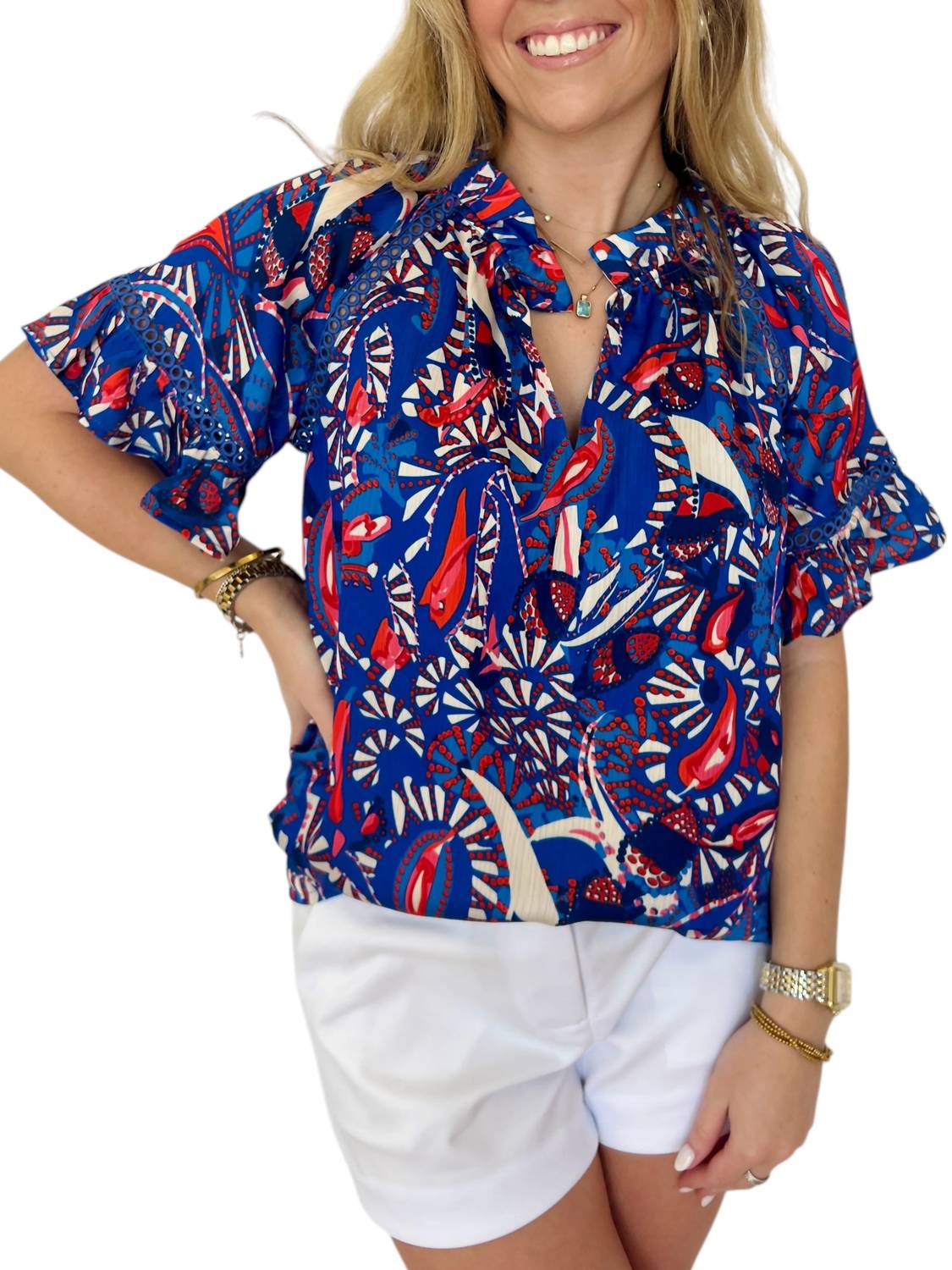 Топ Caeso с люверсами в королевском синем Joy Joy 
Топ Caeso с люверсами в королевском синем Joy Joy