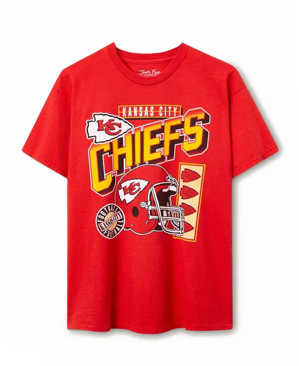 Футболка унисекс с символикой команды Kansas City Chiefs Checkdown, продающаяся на блошином рынке. Junk Food Clothing, красный
Футболка унисекс с символикой команды Kansas City Chiefs Checkdown, продающаяся на блошином рынке. Junk Food Clothing, красный
