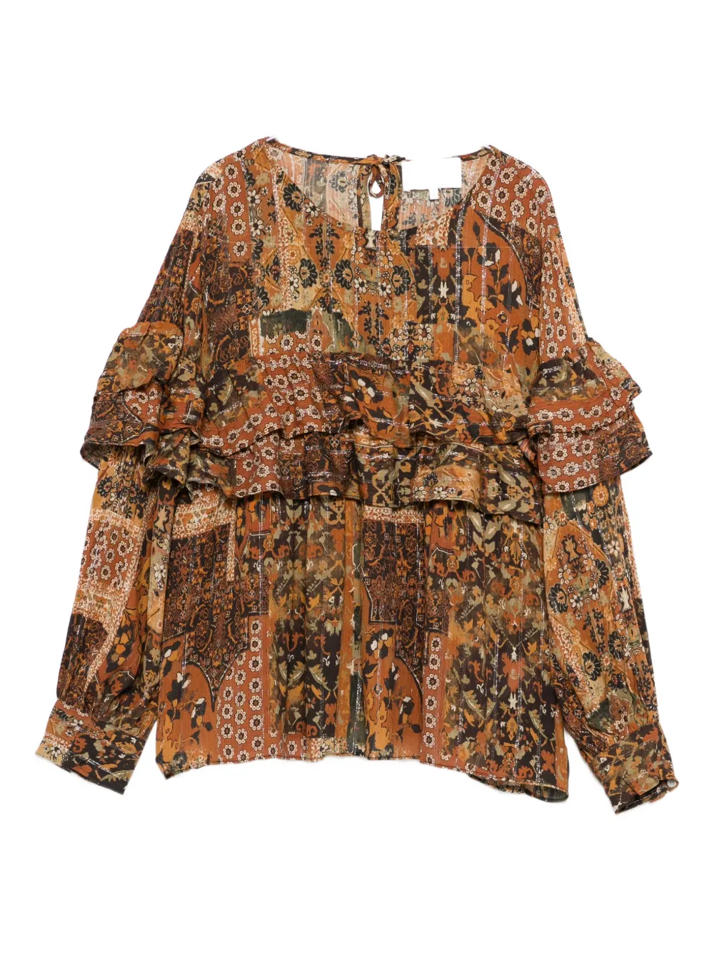Блузка с цветочным узором и оборками Ba&Sh, коричневый
Блузка с цветочным узором и оборками Ba&Sh, коричневый