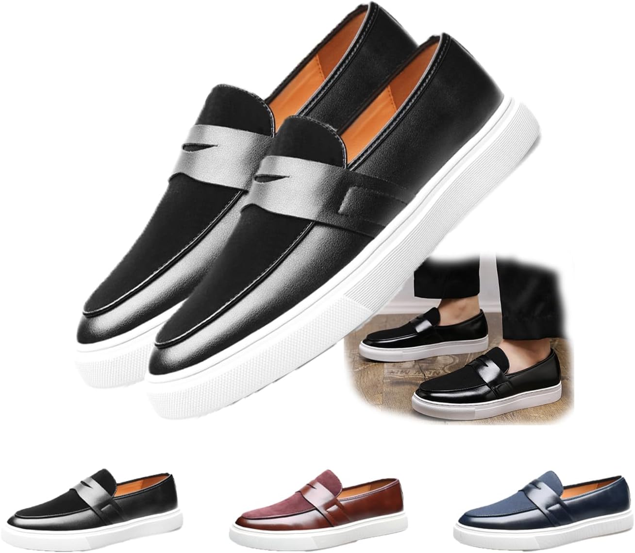 Мужские слипоны из замшевой кожи - легкие повседневные туфли с круглым носком и металлической пряжкой, удобные для вождения и ходьбы, слиперы Penny Generic, черный
Мужские слипоны из замшевой кожи - легкие повседневные туфли с круглым носком и металлической пряжкой, удобные для вождения и ходьбы, слиперы Penny Generic, черный