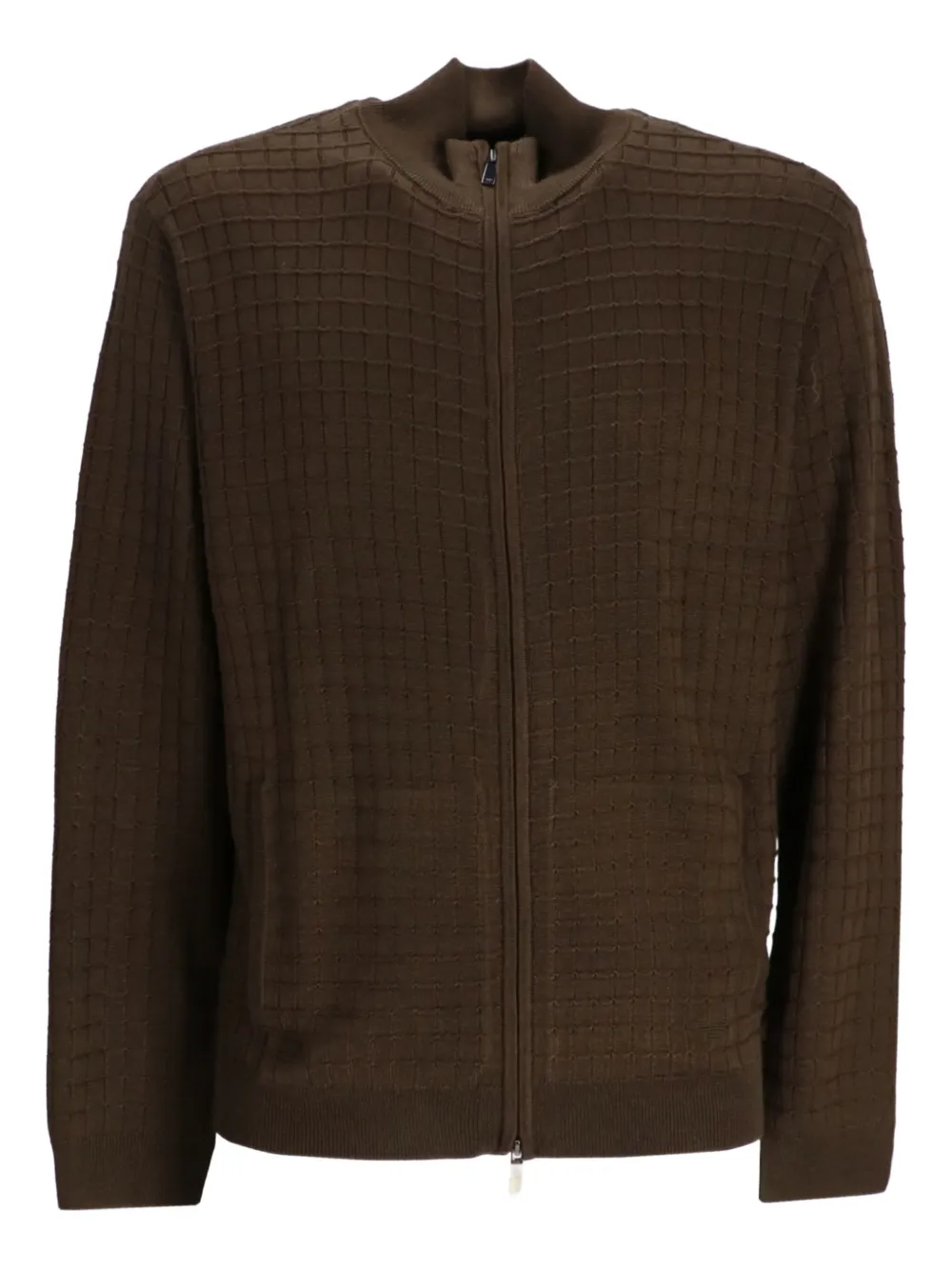 Клетчатый кардиган на молнии EMPORIO ARMANI, коричневый
Клетчатый кардиган на молнии EMPORIO ARMANI, коричневый