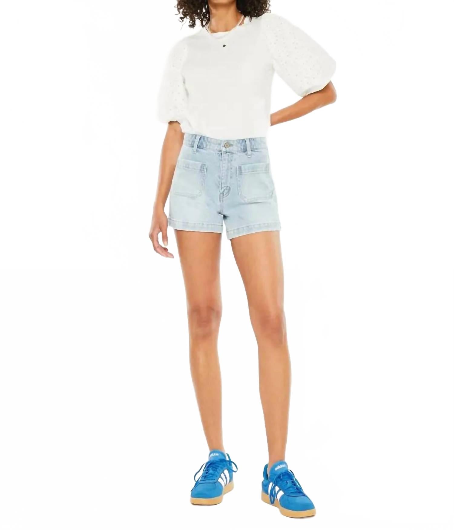 Высокие шорты-брюки A-силуэта в светлом дениме KanCan, Light Wash
Высокие шорты-брюки A-силуэта в светлом дениме KanCan, Light Wash