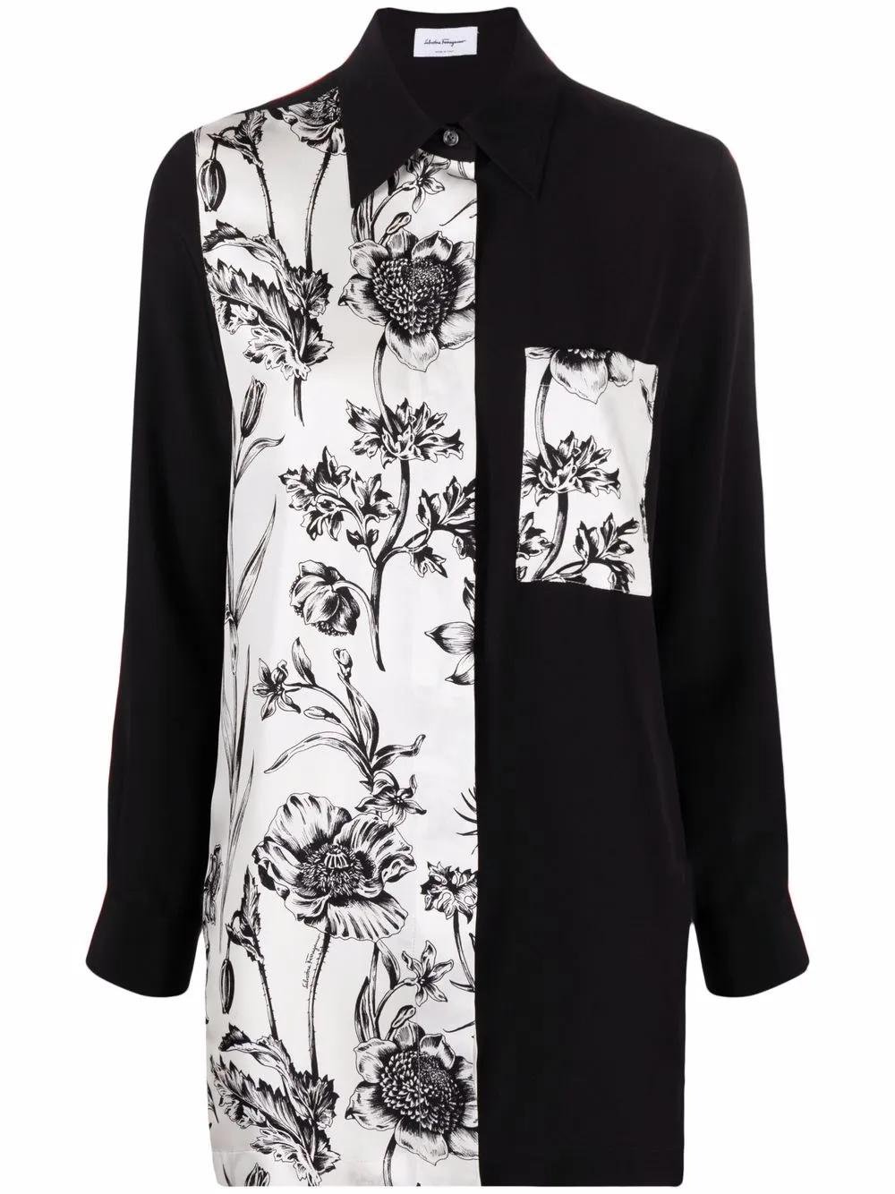 Рубашка с длинными рукавами и вставками Ferragamo, черный
Рубашка с длинными рукавами и вставками Ferragamo, черный