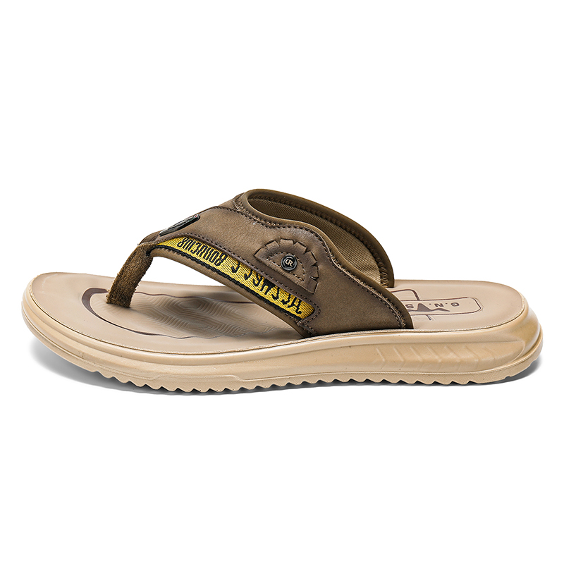 Стойкие к истиранию шлепанцы с прострочкой G.N.SHIJIA, мужские, серые 
Стойкие к истиранию шлепанцы с прострочкой G.N.SHIJIA, мужские, серые