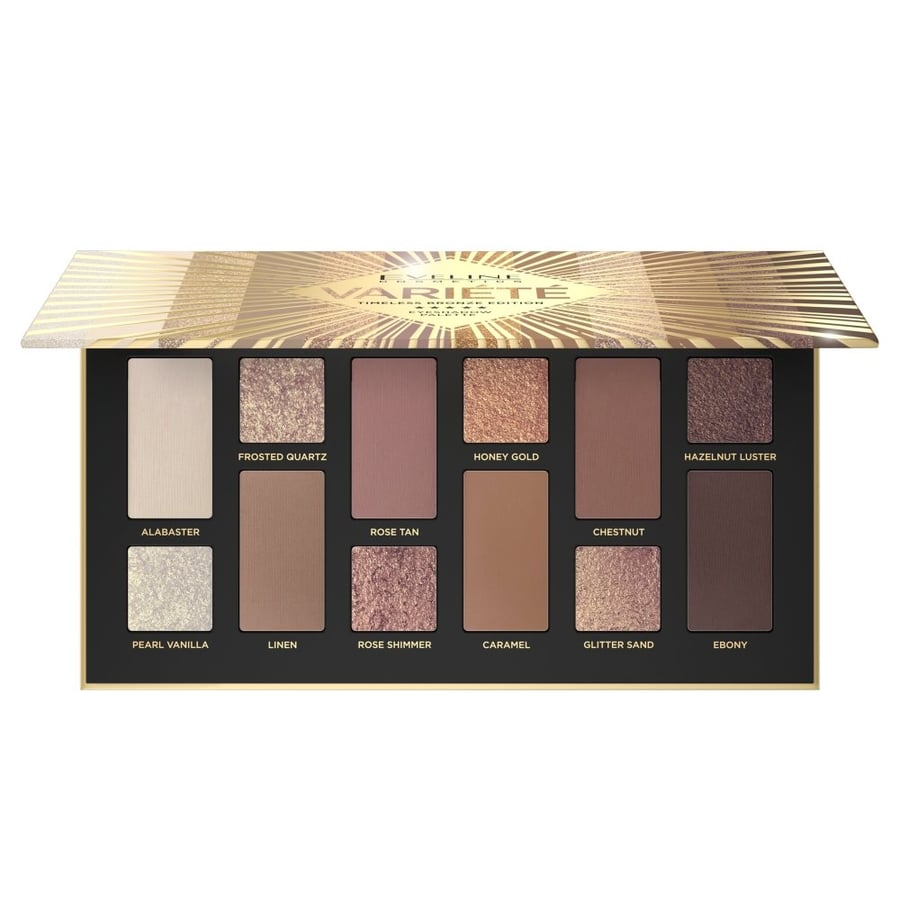 Eveline Cosmetics Variete Eyeshadow Palette Палитра из 12 теней для век Timeless Bronze Edition, 9,5 г
Eveline Cosmetics Variete Eyeshadow Palette Палитра из 12 теней для век Timeless Bronze Edition, 9,5 г