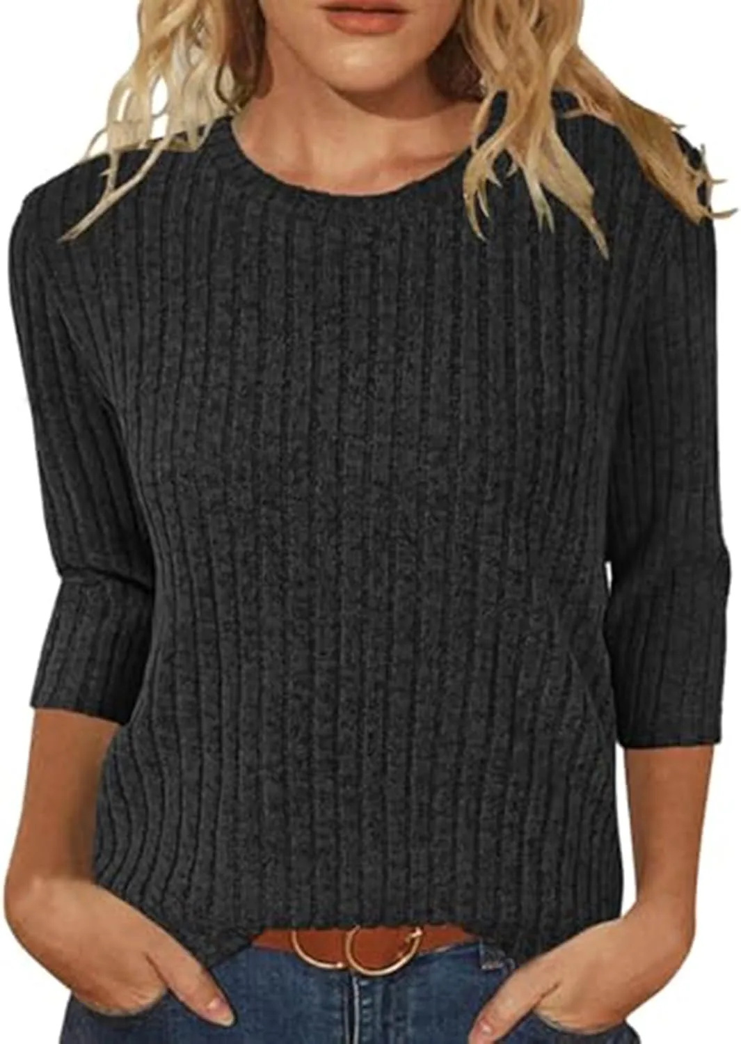 Свитер для женщин с 3/4 рукавом и круглым вырезом Kenvina
Свитер для женщин с 3/4 рукавом и круглым вырезом Kenvina