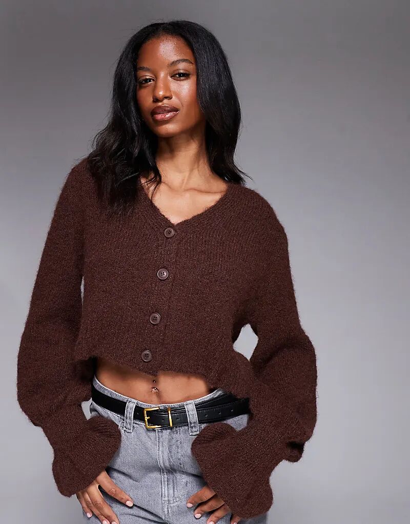 Кардиган ASOS DESIGN с оборкой на манжетах шоколадного цвета
Кардиган ASOS DESIGN с оборкой на манжетах шоколадного цвета