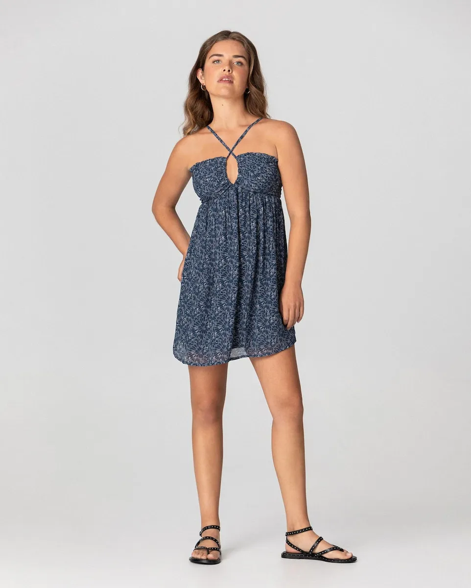 Мини-платье свободного кроя с завязкой на шее Noon, синий
Мини-платье свободного кроя с завязкой на шее Noon, синий
