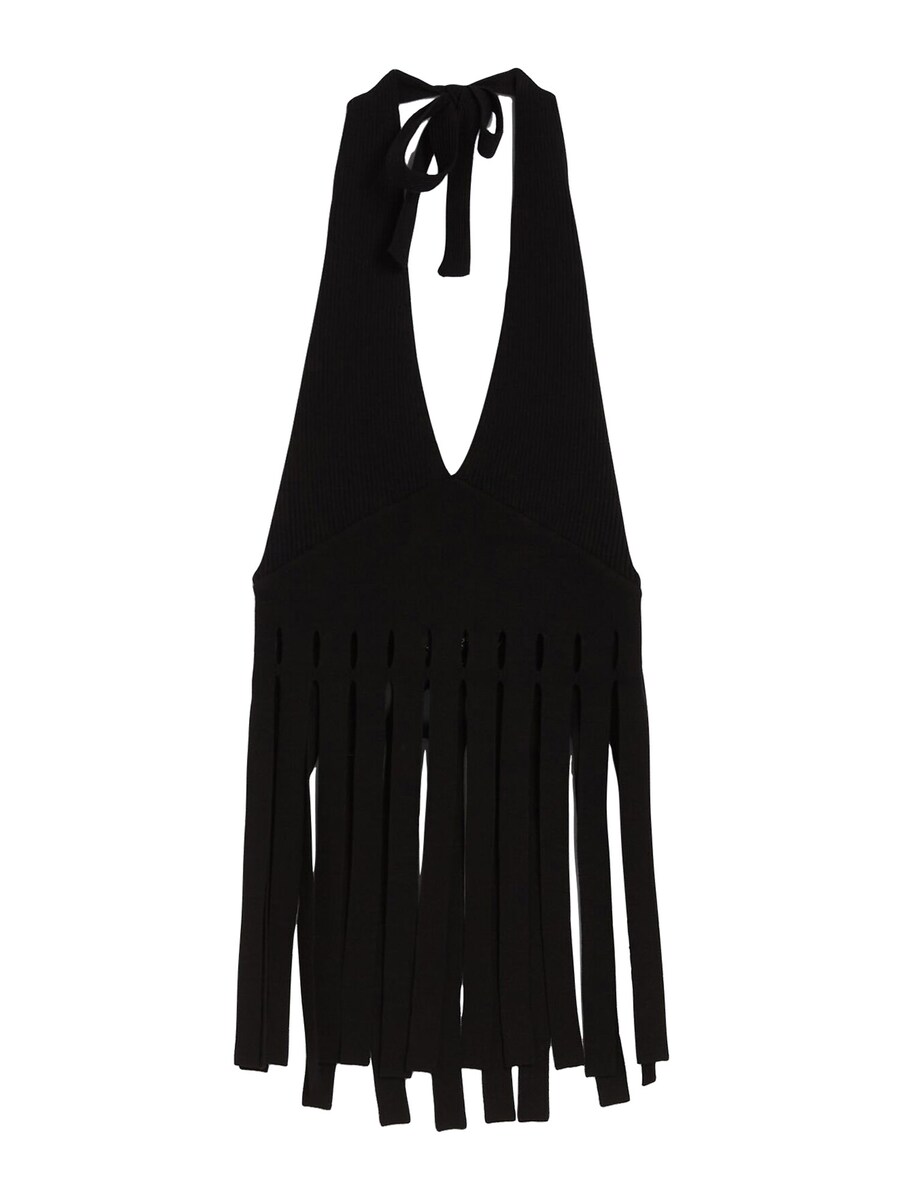 Вязаный топ Bershka, черный
Вязаный топ Bershka, черный