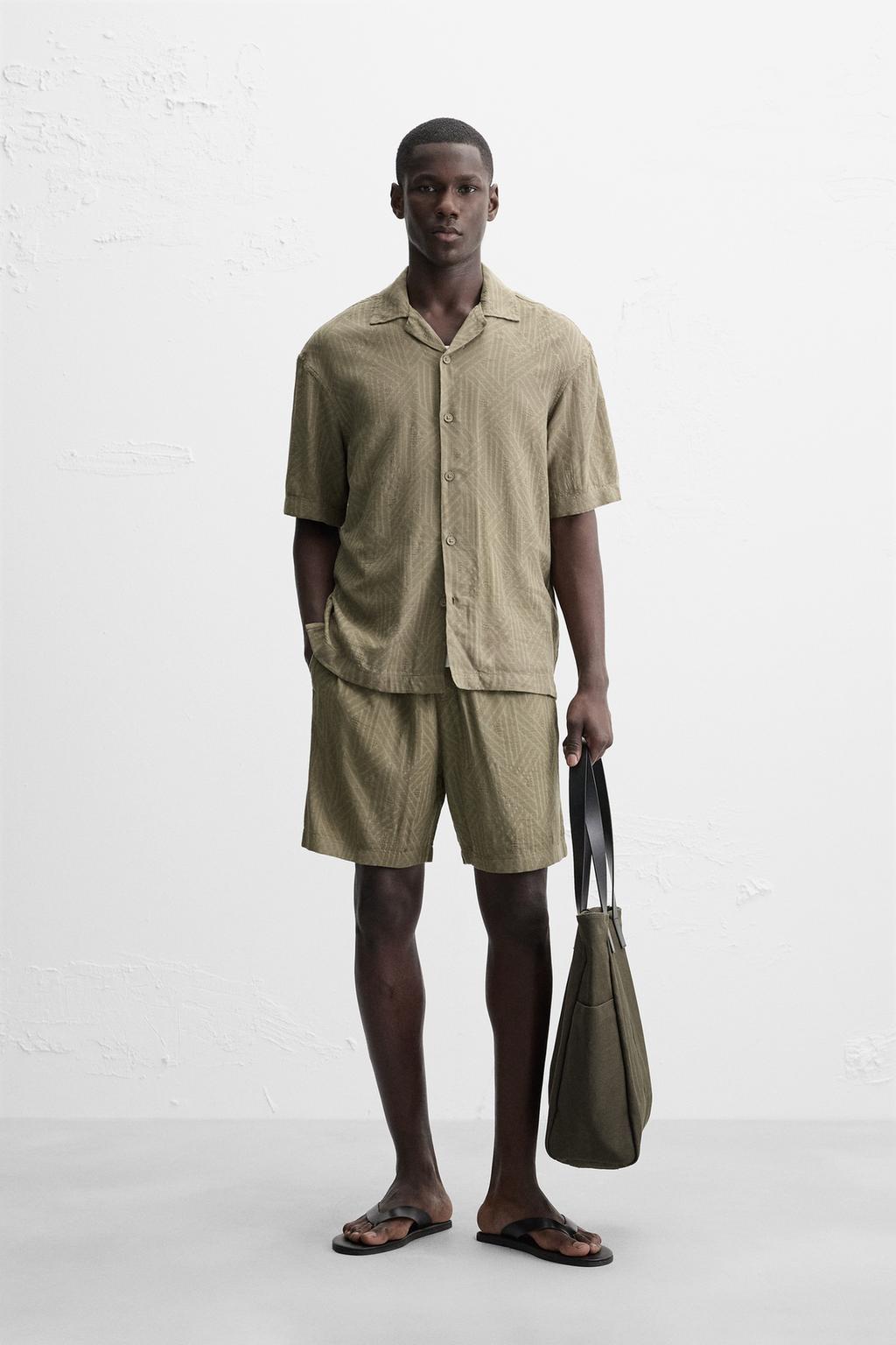 Геометрическая жаккардовая рубашка ZARA, цвет Light khaki
Геометрическая жаккардовая рубашка ZARA, цвет Light khaki