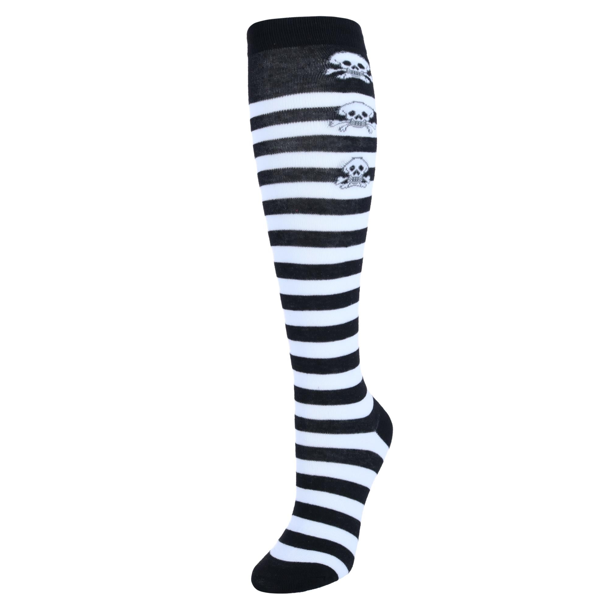 Женские гольфы с готической отделкой и черепом в полоску (1 пара) CTM, черно-белый
Женские гольфы с готической отделкой и черепом в полоску (1 пара) CTM, черно-белый