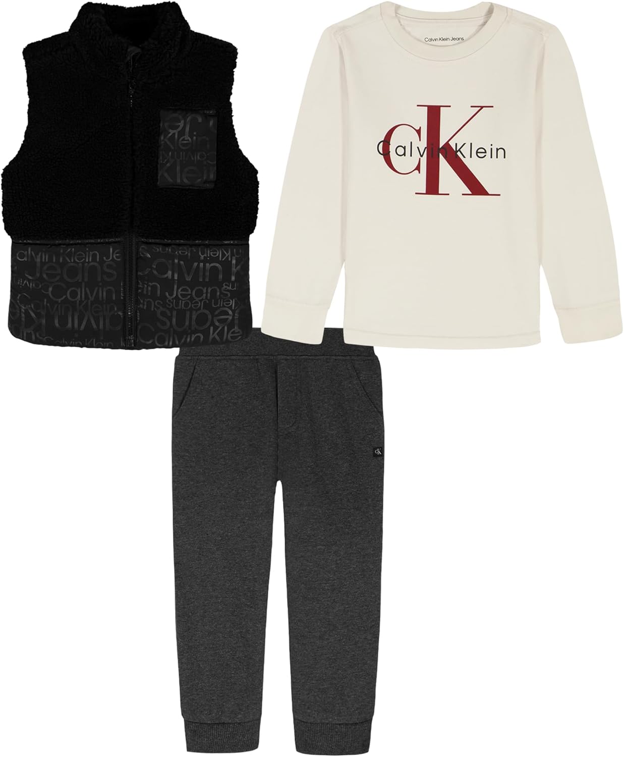 Комплект из 3 жилетов-фонариков Calvin Klein для девочек, Deep Black/Chalk/Stealth Heather
Комплект из 3 жилетов-фонариков Calvin Klein для девочек, Deep Black/Chalk/Stealth Heather