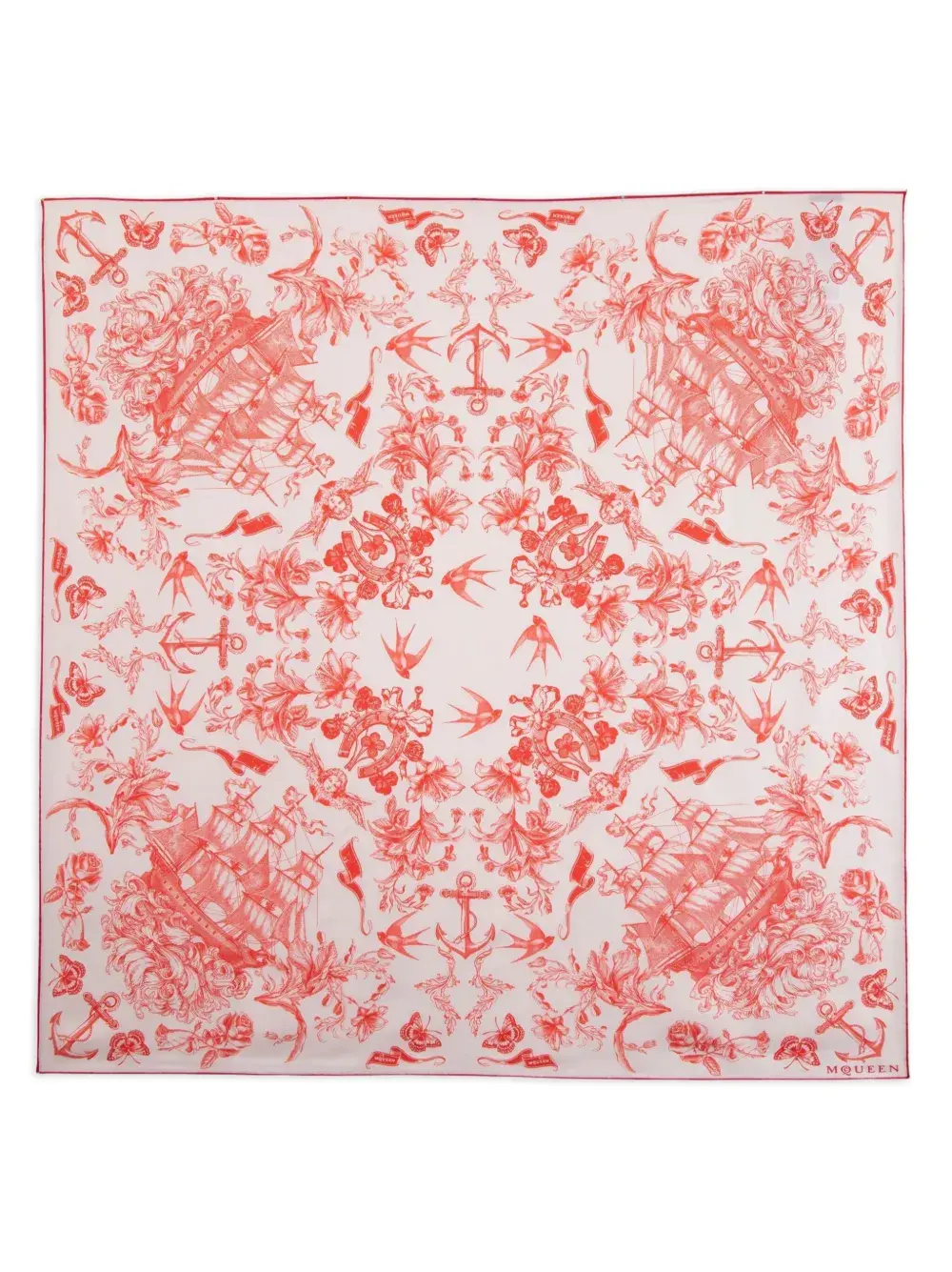 Шелковый платок Sailor Tattoo Alexander McQueen, розовый
Шелковый платок Sailor Tattoo Alexander McQueen, розовый