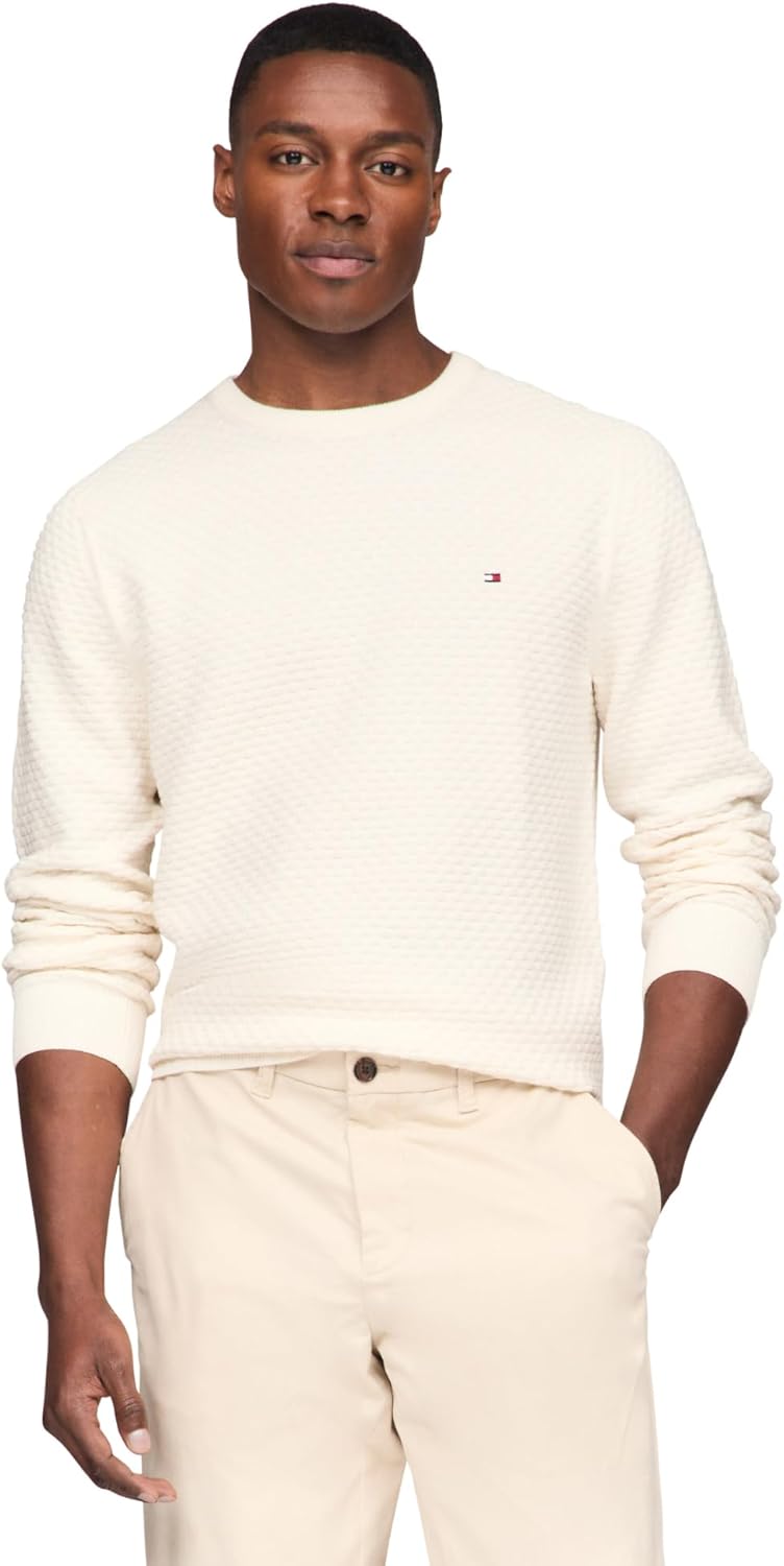 Мужской текстурированный вафельный свитер Tommy Hilfiger с круглым вырезом, легкий пуловер, доступен в размерах для больших и высоких размеров, Ivory
Мужской текстурированный вафельный свитер Tommy Hilfiger с круглым вырезом, легкий пуловер, доступен в размерах для больших и высоких размеров, Ivory