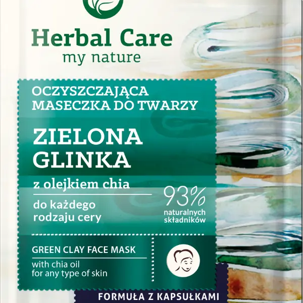 Очищающая маска для лица, 2x5 мл/1 упаковка. Herbal Care Zielona glinka
Очищающая маска для лица, 2x5 мл/1 упаковка. Herbal Care Zielona glinka