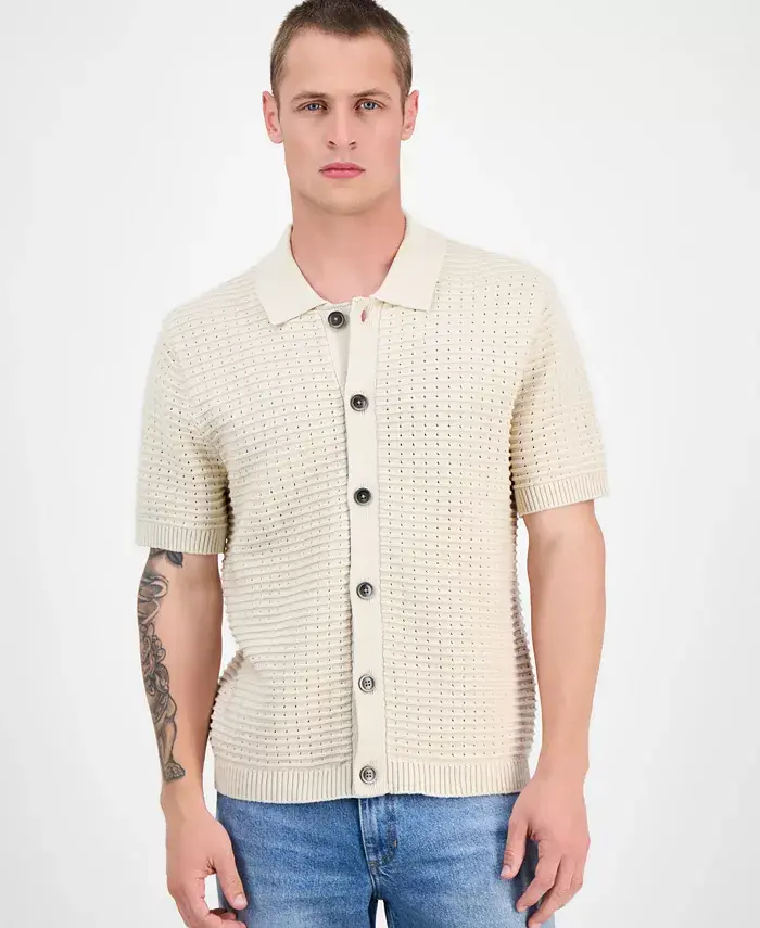 Мужской текстурированный вязаный кардиган Cooper с короткими рукавами на пуговицах Sun + Stone, коричневый/бежевый
Мужской текстурированный вязаный кардиган Cooper с короткими рукавами на пуговицах Sun + Stone, коричневый/бежевый