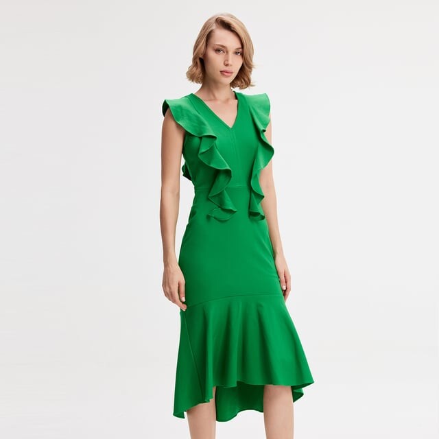 Платье из джерси с широкими рюшами Smart And Joy, зеленый
Платье из джерси с широкими рюшами Smart And Joy, зеленый