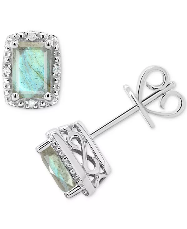 Прямоугольные серьги-гвоздики с ониксом и бриллиантами из стерлингового серебра (также из бирюзы и лабрадорита) Macy'S, labradorite
Прямоугольные серьги-гвоздики с ониксом и бриллиантами из стерлингового серебра (также из бирюзы и лабрадорита) Macy'S, labradorite