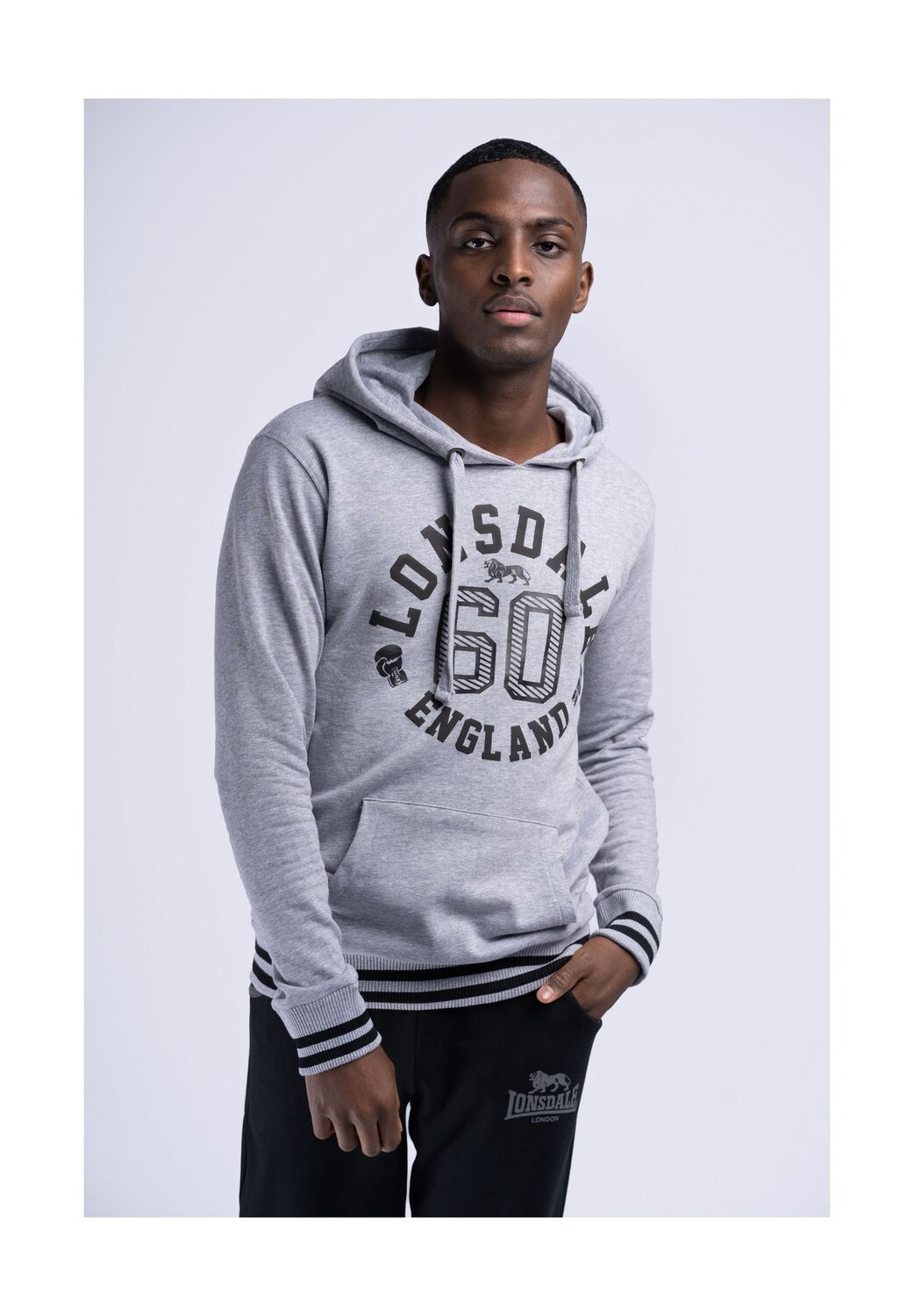 Мужская толстовка с капюшоном приталенного кроя MAMHEAD LONSDALE, цвет Marl Grey/black 
Мужская толстовка с капюшоном приталенного кроя MAMHEAD LONSDALE, цвет Marl Grey/black