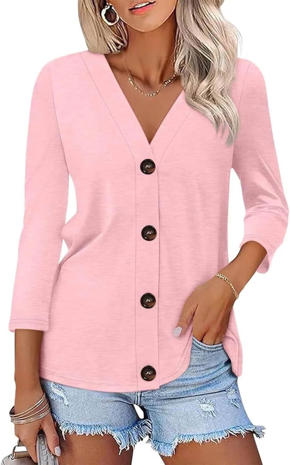 Женская блузка с рукавом 3/4, модная модель 2025
Женская блузка с рукавом 3/4, модная модель 2025