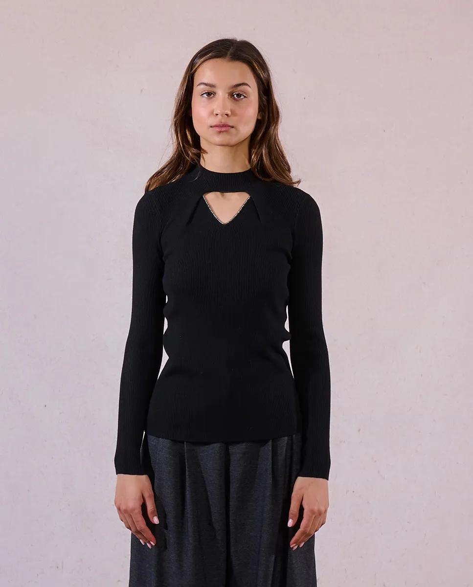 Женский джемпер с длинным рукавом и вырезом на горловине Molly Bracken, черный
Женский джемпер с длинным рукавом и вырезом на горловине Molly Bracken, черный