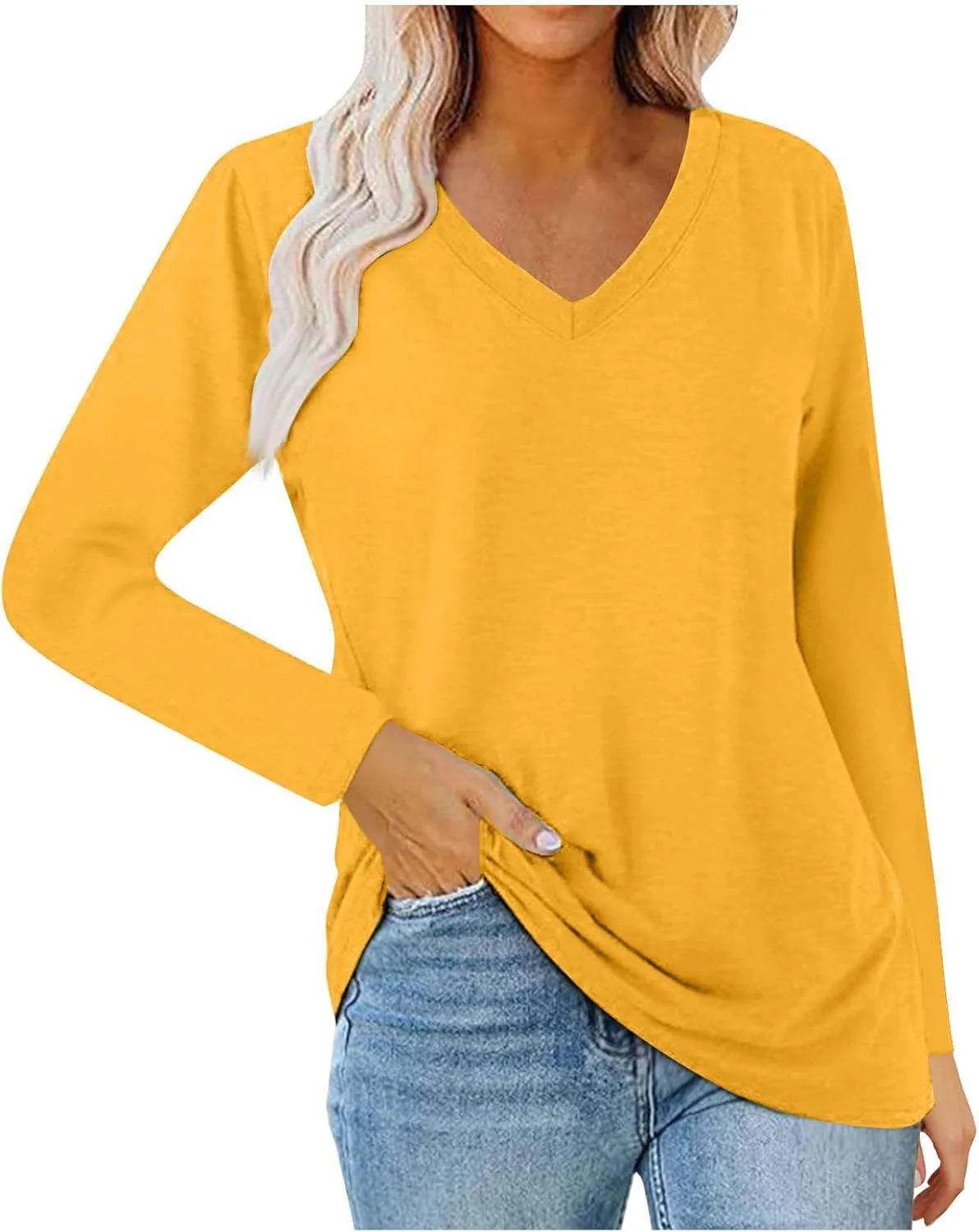 Женская блузка с длинным рукавом и V-образным вырезом bawilom
Женская блузка с длинным рукавом и V-образным вырезом bawilom